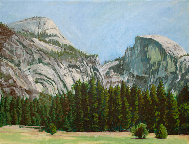 Across Cook's Meadow Painting