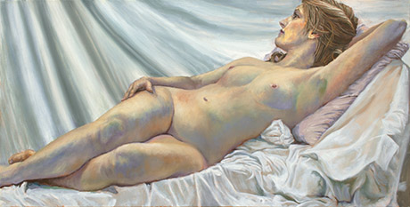 Nude Study in Pink & White Painting