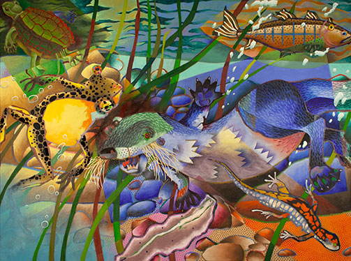 The Otters Are Back Painting
