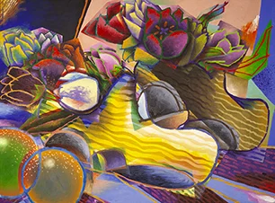Still Life with Tulips, Wooden Shoes & Oranges